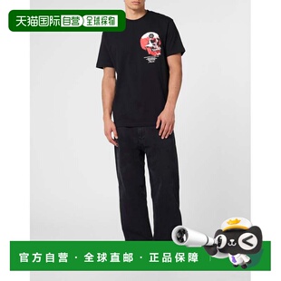 美国奥莱直发 黑色 自营philipp plein圆领t恤蓬松红色骷髅头