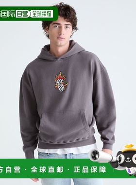 自营Aeropostale Cloud Soft Flaming Dice Boxy Pullover Hoodie
