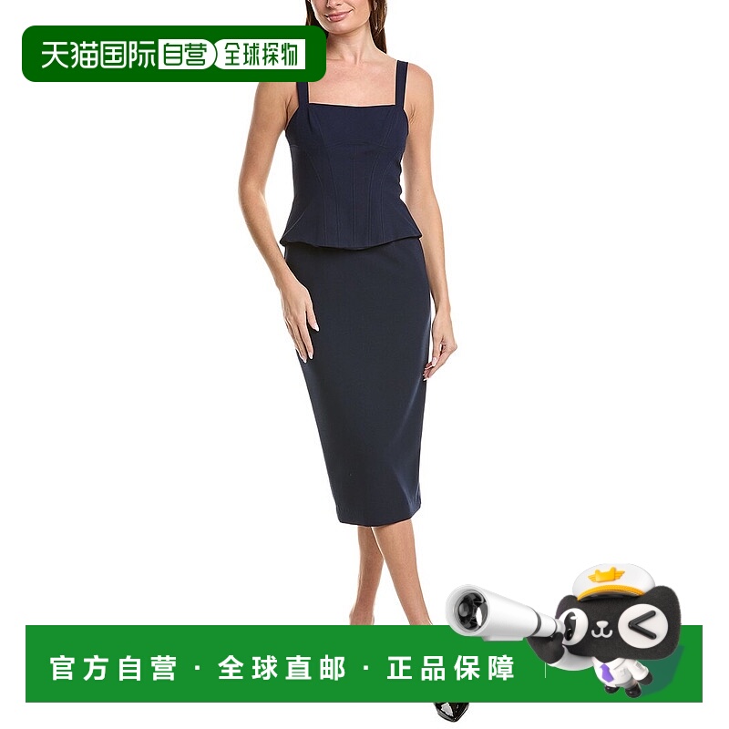 自营Black Halo Beverly Midi Dress - blue 美国奥莱直发