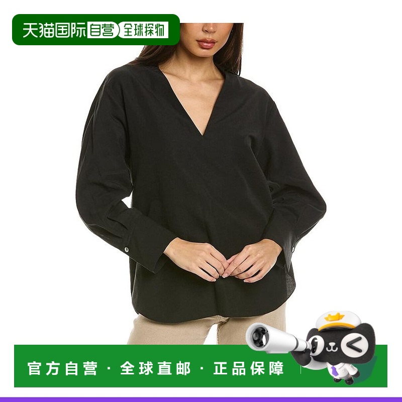 1h可退 【美国直邮】Vince 异型领亚麻混纺泡泡纱毛衣 女装 女士