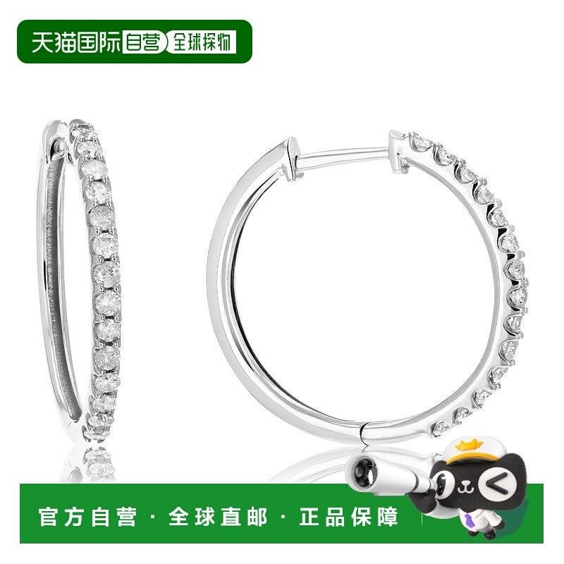 自营 vir jewels1/2 克拉钻石圈形耳环 0.925 纯银 26 颗宝石吊坠