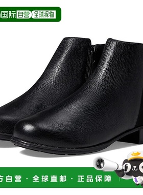 自营 Walking Cradles Lewis Boots女式美国10码黑色皮革侧拉链靴
