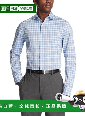 自营 kenneth cole reactionKenneth Cole反应衬衫男士蓝色格子纽