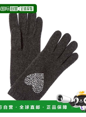 自营Portolano Crystal Stones Heart Cashmere Tech Gloves - gr
