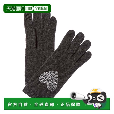 自营Portolano Crystal Stones Heart Cashmere Tech Gloves - gr