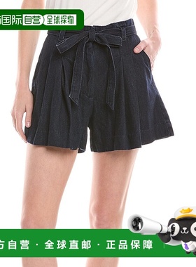 自营 Sam Edelman Romy褶皱短款蓝色 美国奥莱直发休闲裤短裤