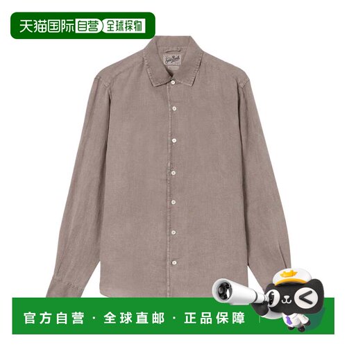 自营mc2 saint barth宽松合身的亚麻衬衫，搭配复古美学灰色 美国