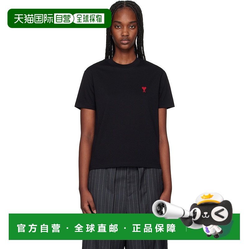 1h可退 香港直邮潮奢 Ami Paris 女士 黑色 Organic Cotton Ami d