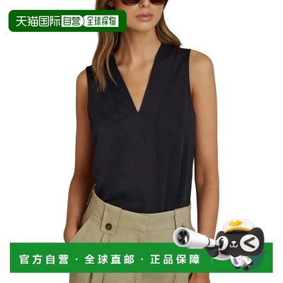 自营Reiss Mira V Neck Detail Vest - Navy 背心美国直发奥莱
