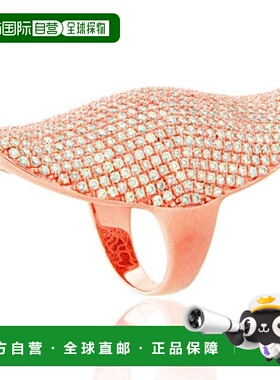 自营 Suzy Levian 方晶锆石玫瑰纯银全指指节戒指 - 粉红色 美国