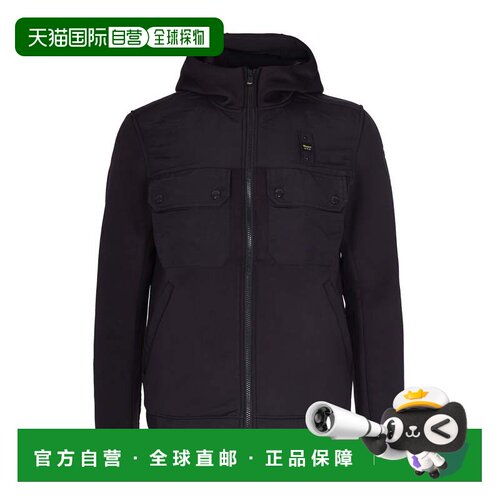自营blauerScuba Fabric Black Jacket With Hood - black 美国奥