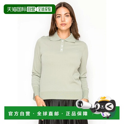 自营yal new yorkSoft Sage Buttoned Collar Sweater - green 美