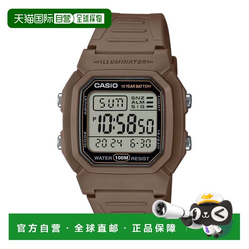 自营Casio Men's Water-Resistant Digital Watch with Brown Str