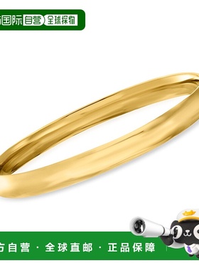 自营 Ross-Simons 14kt Yellow Gold Polished Bangle Bracelet 8