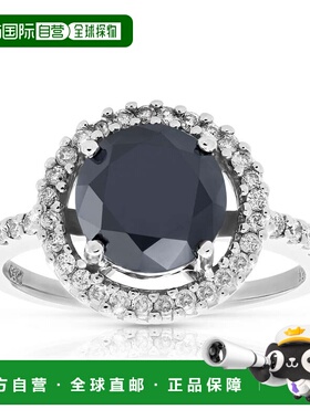 自营 vir jewels3.50 克拉黑色钻石订婚戒指新娘婚礼 14K 白金 -