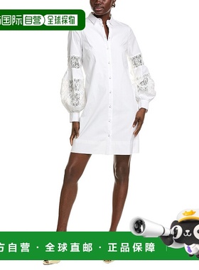 自营lela roseLela玫瑰衬衫连衣裙-白色 美国奥莱直发