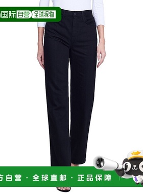 自营 l'agenceJones高层Stovepipe裤子-黑色 美国奥莱直发直筒裤