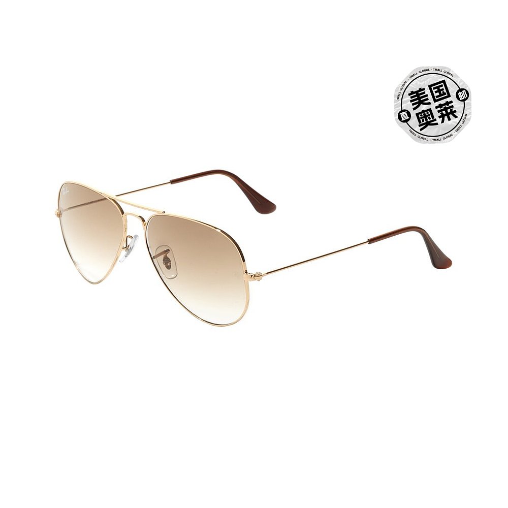 ray-ban雷朋男女通用 RB3025 58毫米太阳镜，金色-金色【美