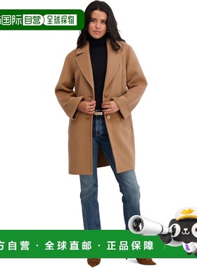 自营TAHARI Women's Relaxed Double-Faced Soft Wool Topper Coa