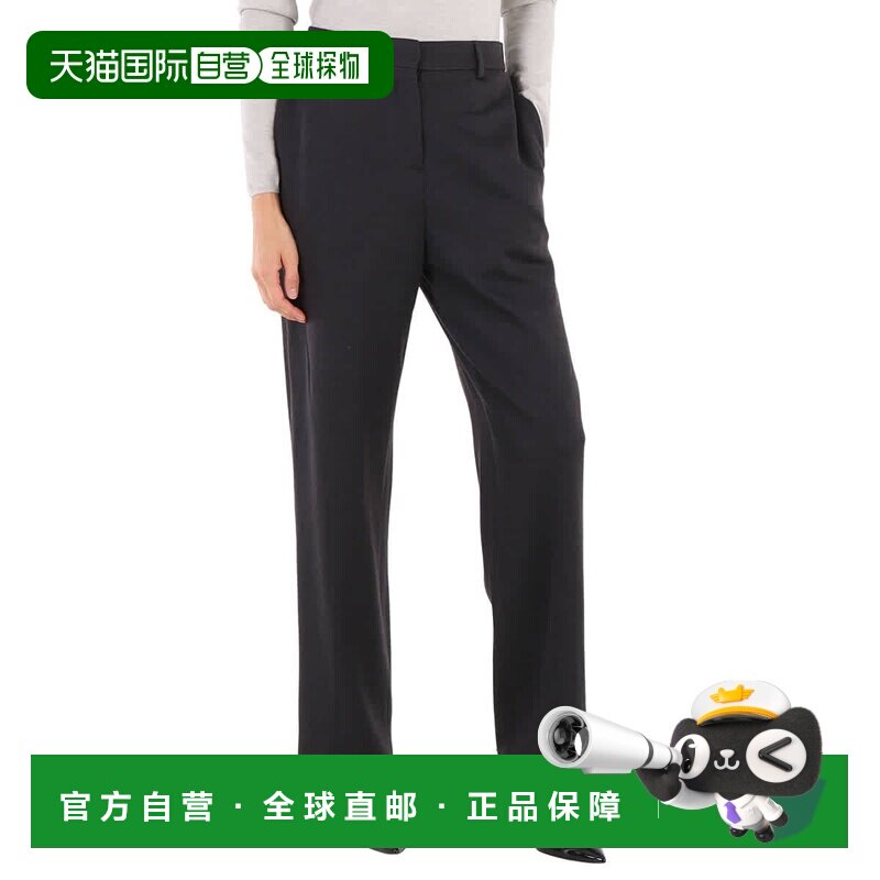 自营 Burberry女士炭灰色直筒羊绒长裤-炭灰色 美国奥莱直发