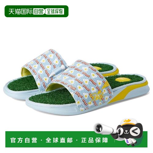 自营Men's Reef Mulligan Sandals Blue Leather Round Toe Slip-