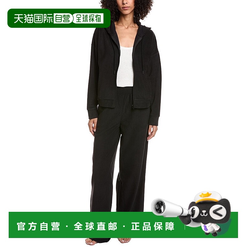 自营DKNY 2pc Hoodie & Pant Lounge Set - black 美国奥莱直发
