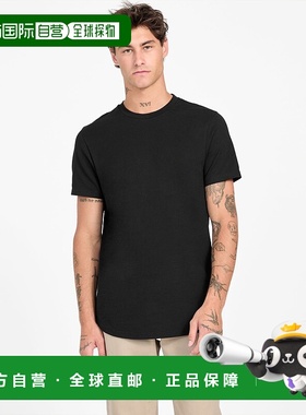 自营 guessAntor Longline T恤 - 黑色 美国奥莱直发短袖修身男装