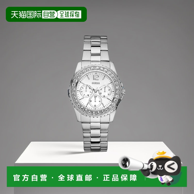 自营guess 男士时尚银色多功能手表 【美国奥莱】直发