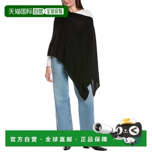 自营amicale cashmereAmicale羊绒针织不对称羊绒斗篷-黑色 美国