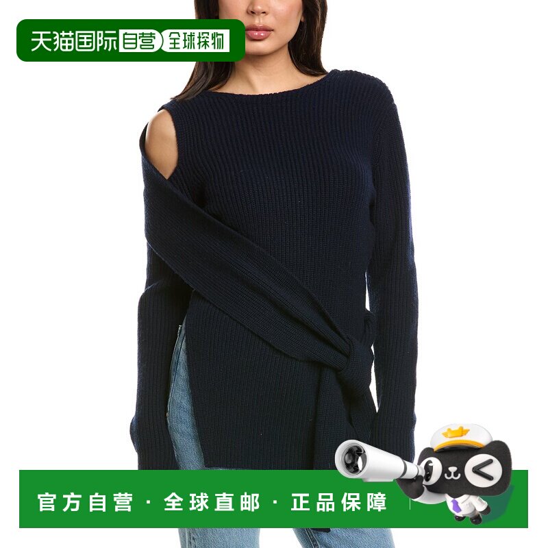 自营3.1 Phillip Lim垂褶羊毛和牦牛混纺罗纹露肩套头衫 美国奥
