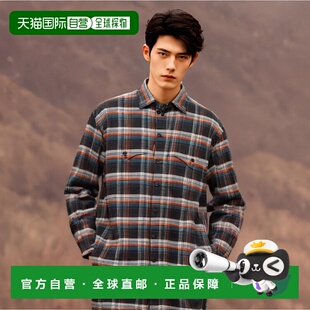 美国直邮 格子呢图案 DSQUARED2男装 经典 法兰 毛呢大衣 1h可退