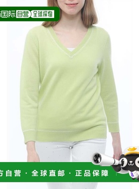 自营incashmereCashmere V-Neck Embroidery Pullover - agave+wh