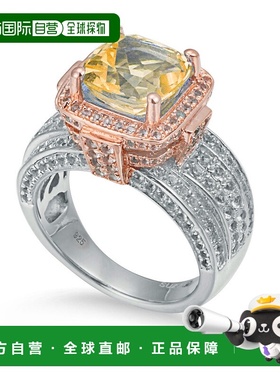 自营 Suzy Levian 纯银靠垫 4.96 橙色黄水晶戒指 - 橙色 美国奥
