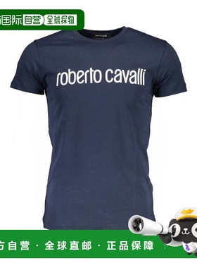 自营Roberto Cavalli Cotton Men's T-Shirt - blue 美国奥莱直发