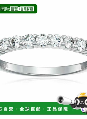 自营 vir jewels1/2 cttw 钻石结婚戒指 14K 白金 9 石爪镶圆形