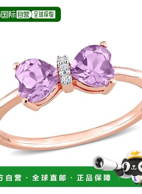 美国直邮julianna b 女士 戒指蝴蝶钻石水晶心形玫瑰金紫水晶