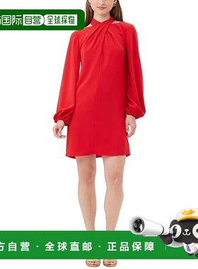 自营Trina Turk Kanai Dress Women's  Red Keyhole Back Balloon