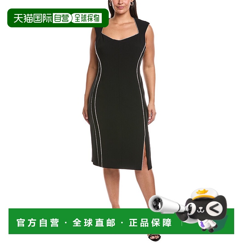 自营Marina Rinaldi Plus Acceso连衣裙-黑色 美国奥莱直发