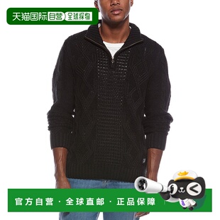 自营WEATHERPROOF VINTAGE Cable 1/4-Zip Mock Neck Sweater - b