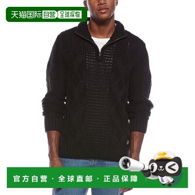 自营WEATHERPROOF VINTAGE Cable 1/4-Zip Mock Neck Sweater - b