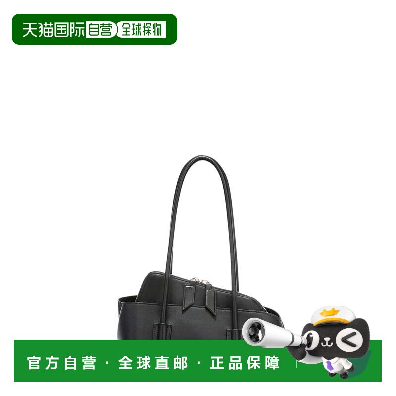 自营the attico黑色The Walk小号双手柄皮革手提包-黑色 美国奥莱