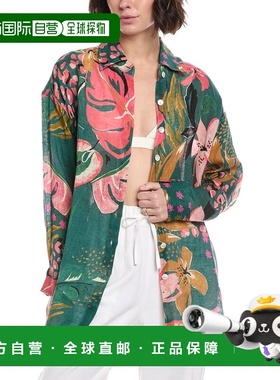 自营Vitamin A Playa Linen Boyfriend Shirt - multi 美国奥莱直