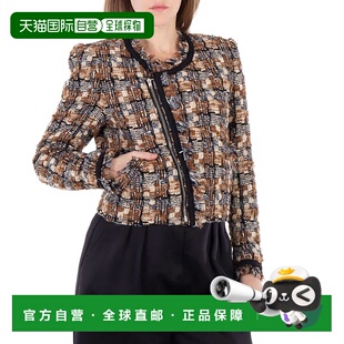 自营 Isabel Marant Kerry短花呢夹克-栗色/淡褐色 美国奥莱直发