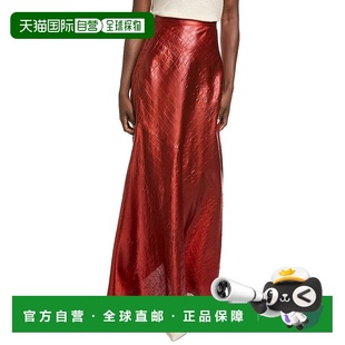 Satin Embossed Pant red 自营St. 美国奥莱直发女装 John