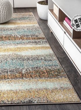 jonathan y当代 POP 现代抽象复古区域地毯 - 奶油色/黄色 【美国