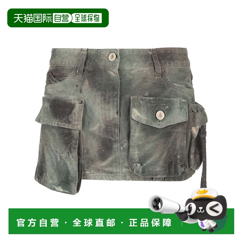 1h可退 香港直邮潮奢 The Attico 女士 牛仔迷你半身裙 241WCS136