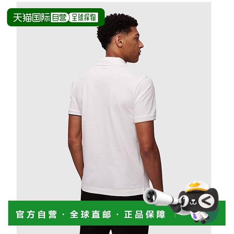 自营 Hugo Boss 男式 Parlay 211 珠地棉短袖 Polo 衫，白色 - 白