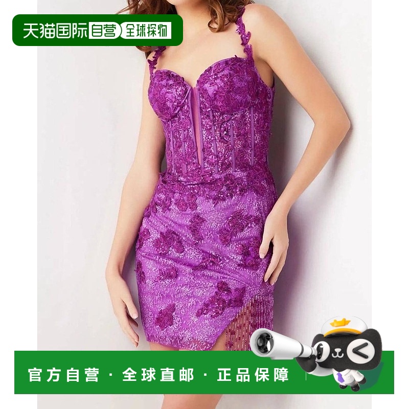 1h可退 【美国直邮】jovani 女士 连衣裙蕾丝紧身短裙精致包臀裙