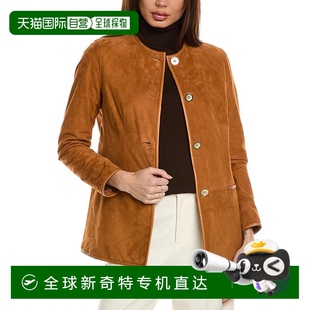 lafayette new 自营 148 棕 yorkLafayette 148纽约绒面无领夹克