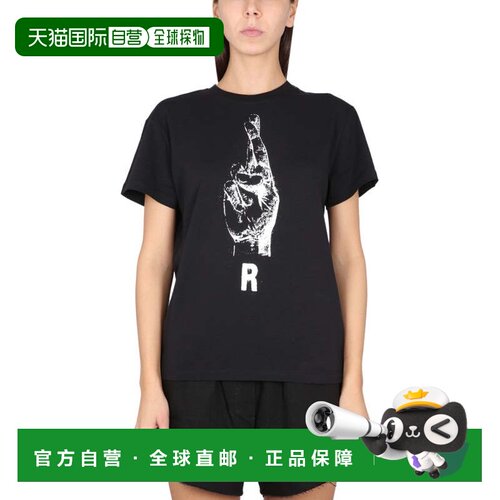 自营raf simonsRelaxed Fit Crewneck T-Shirt - black 美国奥莱